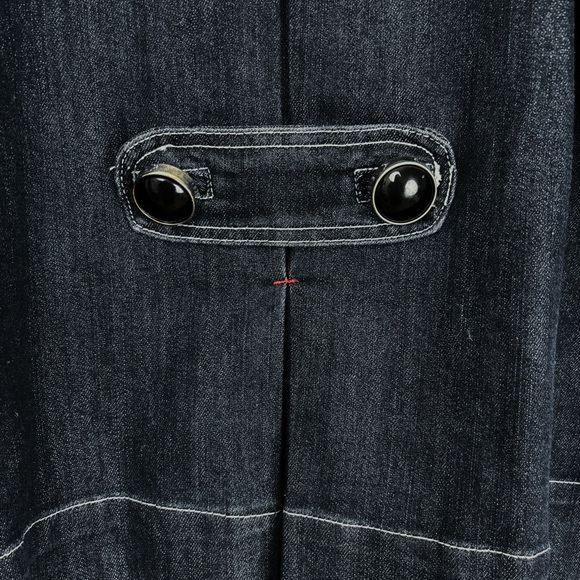 Venezia Dark Wash Black Denim Vintage 90s 2 Button Swing Jacket Size 22/… - Picture 10 of 13
